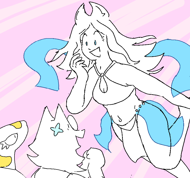 The Goddess excitedly greets Sunny and Coral