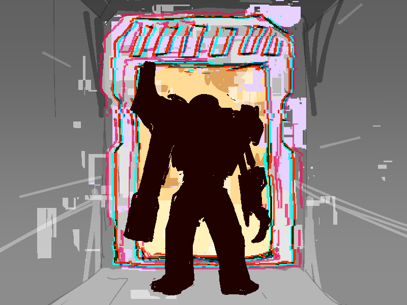 Mercy stands at the entrance to Hellfuck, the one she found deep beneath the Avean facility.