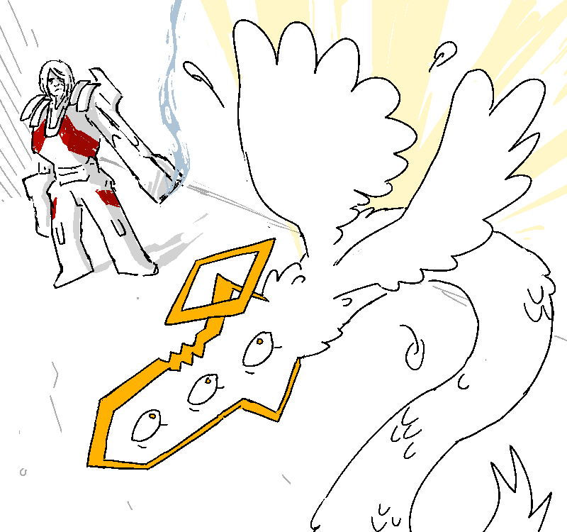 The blade angel unfurls their wings.