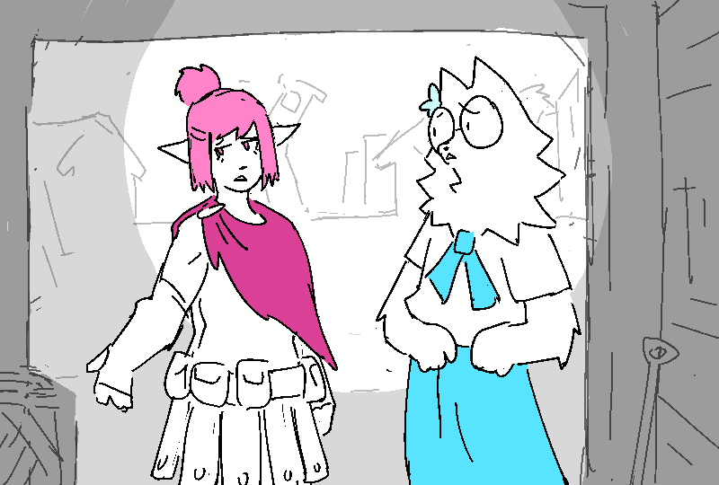 Polyta has a hard time meeting Coral's gaze as she explains the situation.
