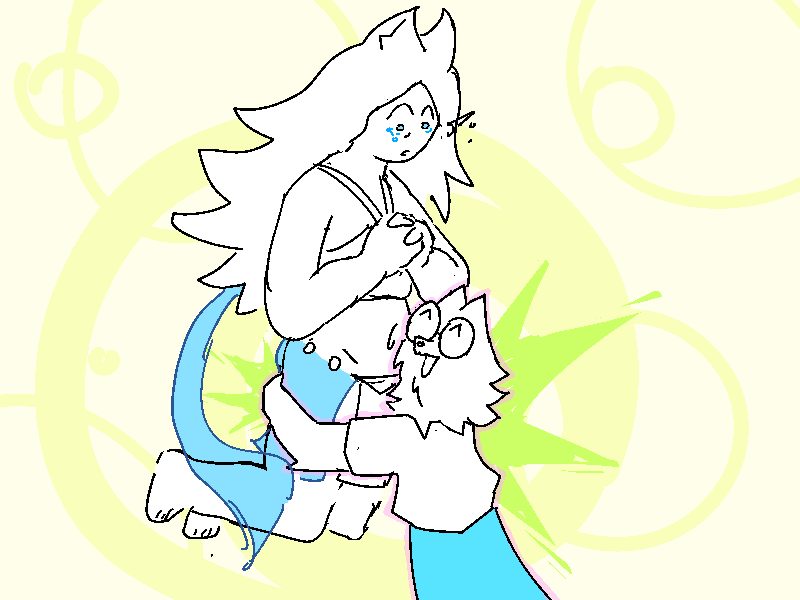 Immediately she's giving the Goddess a hug, a great big smile on her face..