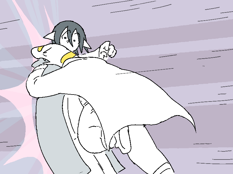 She beelines to Jiro and tackles him into a great big hug.