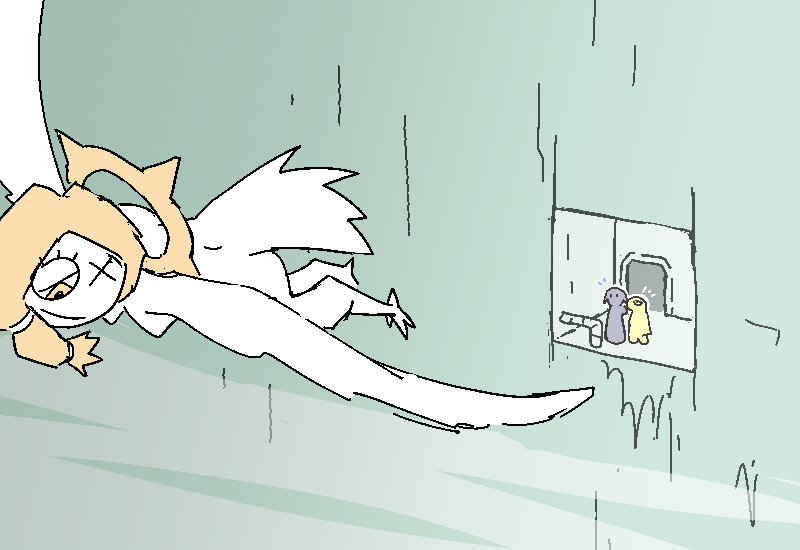The harpy departs.