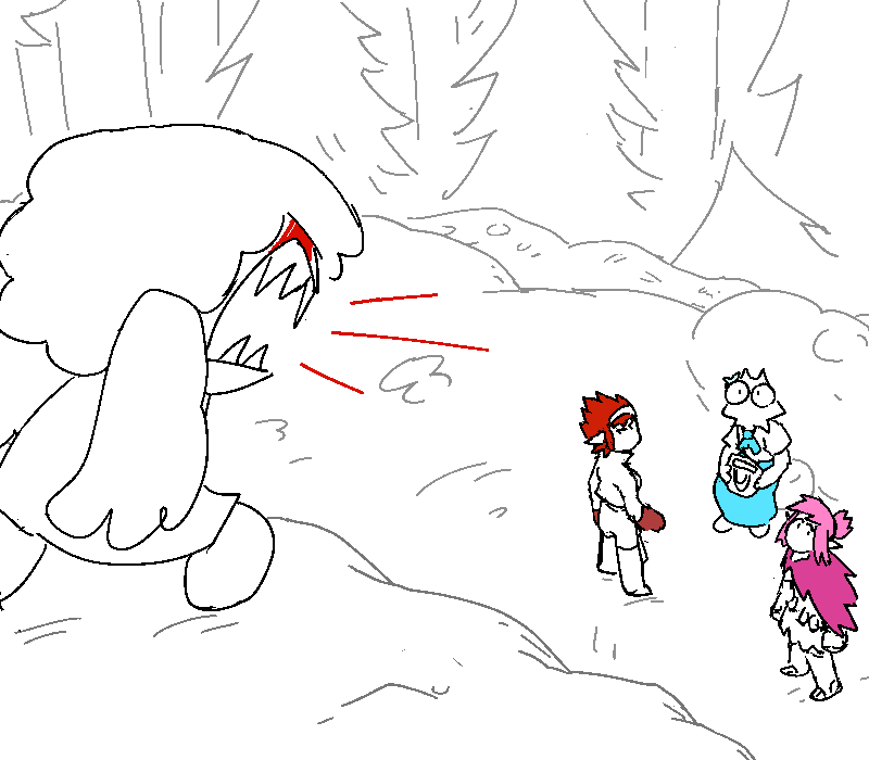 Nix returns from over the ridge and instantly starts yelling down at everyone.