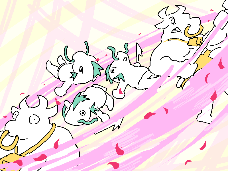 Polyta corralls the enemies together with a whirlwind!