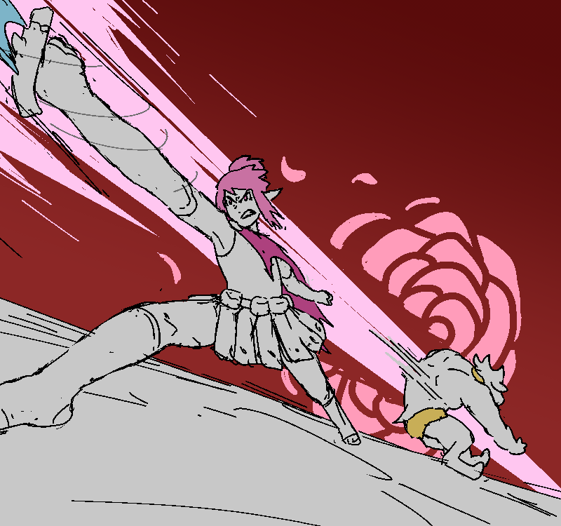 A rose blooms in the spring, then wilts with the chill of winter. A blade moves like petals on the wind. Polyta strikes true with a mighty thrust that soars right through the minotaur.
