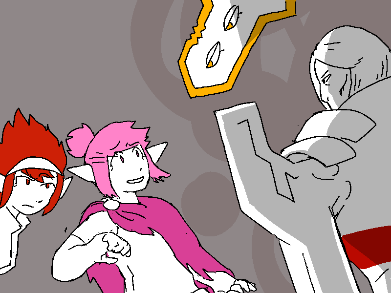 Mercy hops down from her perch to talk with Polyta on even ground, though her stature and her iron frame diminish the symbolic value of the gesture. Polyta returns an awkward greeting, unsure of what to make of the reappearance and of the blade angel now lazily staring at her.
