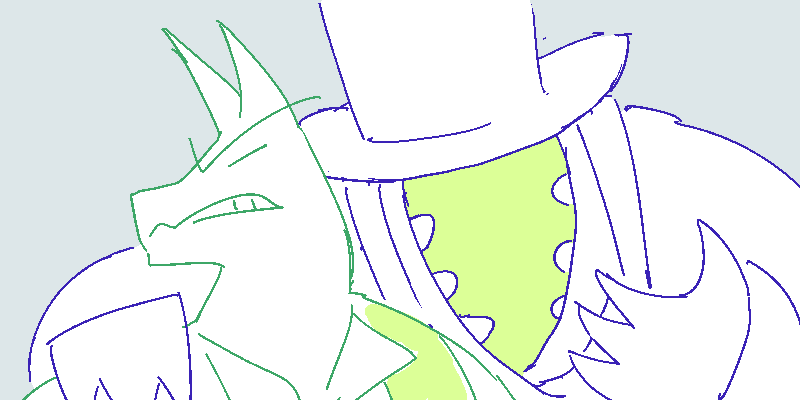 Headless Ed wraps his ghostly arm round Rex's shoulder.