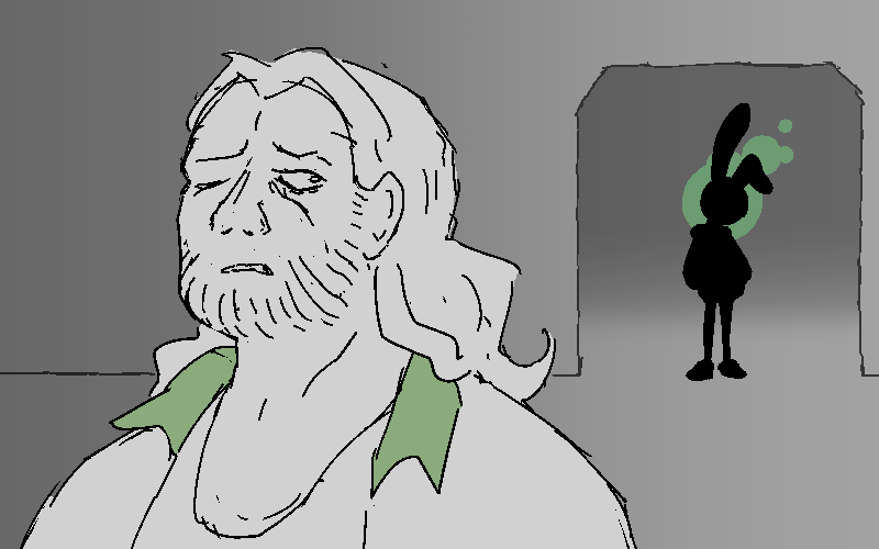 Cliff glances back, sensing Clip hanging in the doorway.