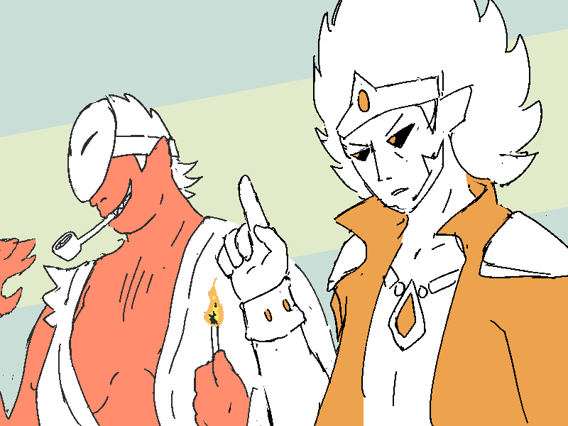 Proteus steps down and waves his hand. His lieutenants sheath their weapons. Girlbeast Alexi lights up her smoking pipe.