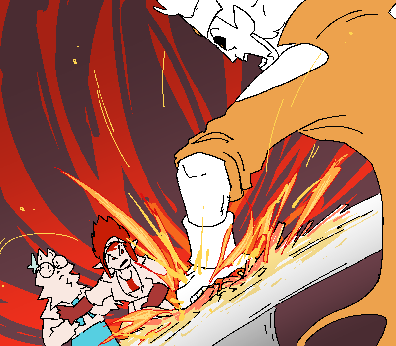 Proteus grips the table so hard it catches flame, yelling at the top of his lungs. Helen steps in like a referee.