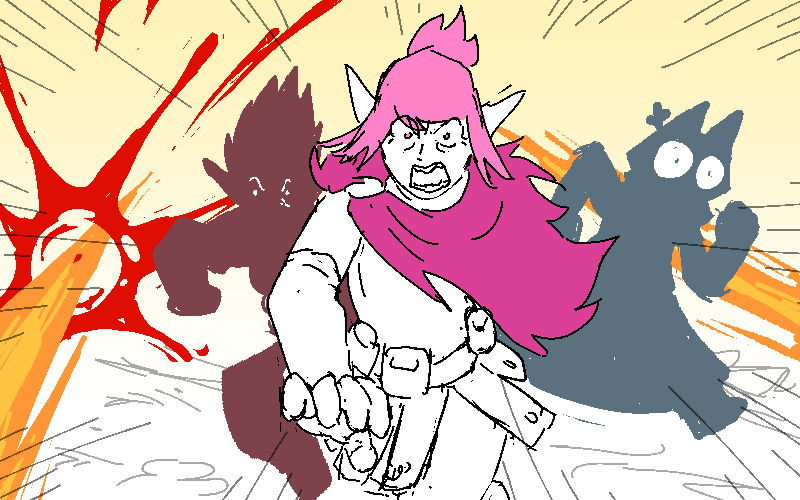 Proteus fires off an attack that explodes Nix as the girls run from the scene.