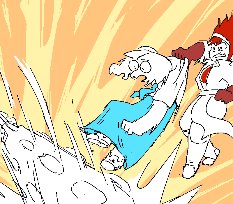 Helen pulls Coral away from the impact of Alexi's mgihty club.