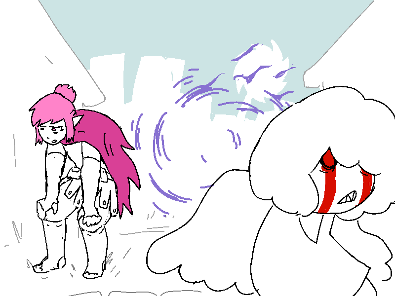 Nix looks around while Polyta catches her breath.