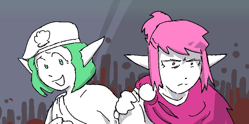 Rilly steps in and places a cooling hand on Polyta's shoulder.