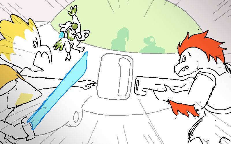 The Aveans are gathering at the door around the shuttlepod