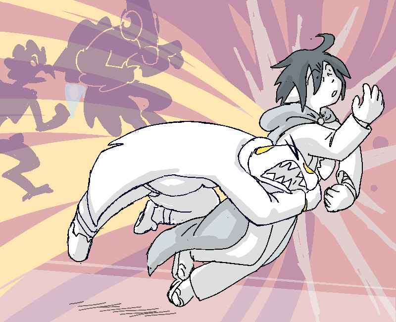 Jiro's heroics are interrupted when Sunny full-body tackles him to the ground.