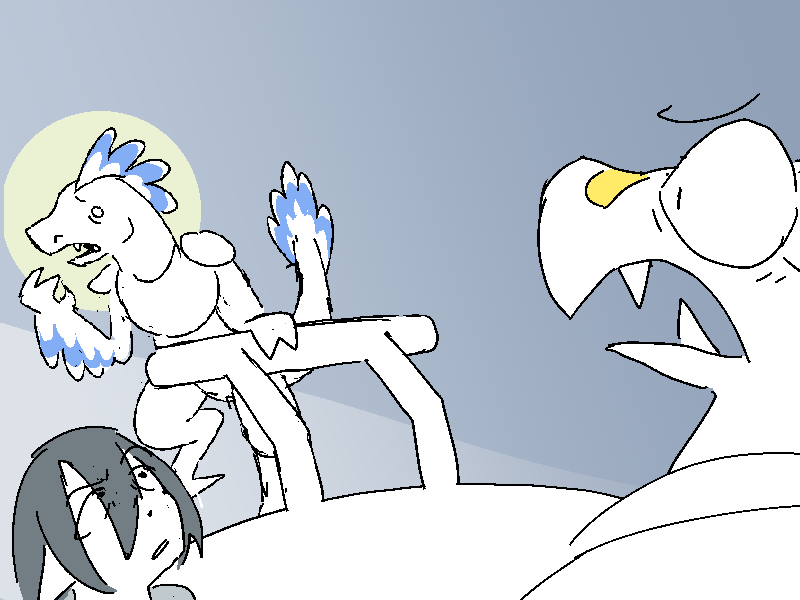 The grunt pushing the trolley is in front of them, just pushed a button on the trolley, glancing behind himself and visibly panicking.