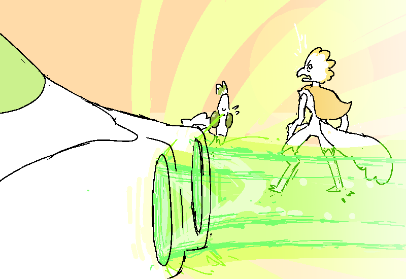 Behind them, a shuttlepod's engines roar to life!