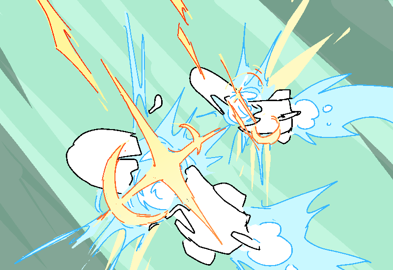 The missiles are intercepted by blasts of light!