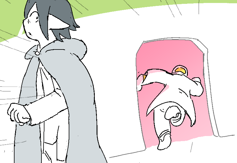 Sunny sprints for the exit of the shuttlepod.