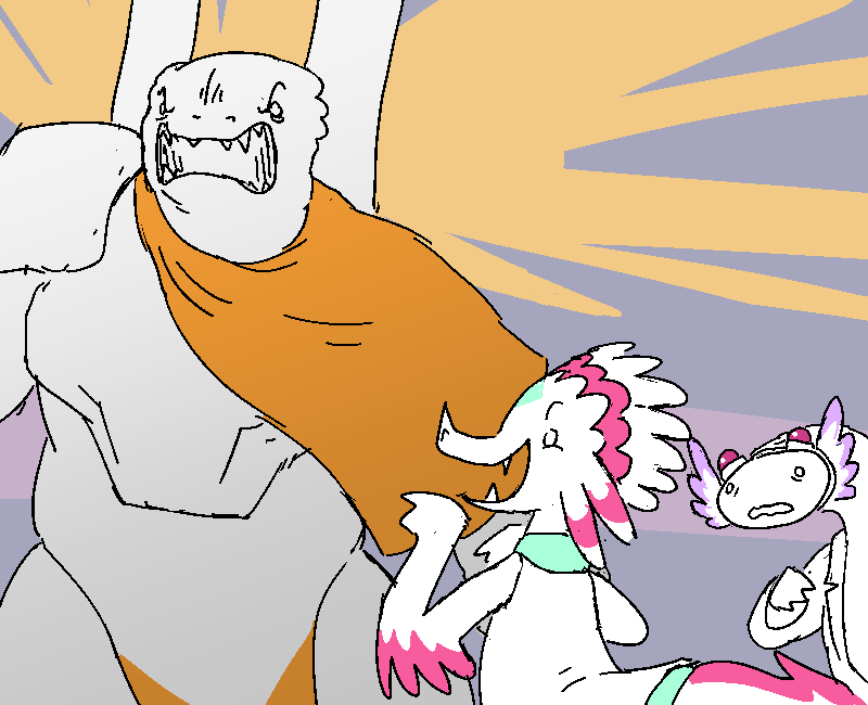 Ribrax, Squarck and Kree'zik react to the update with rage, mirth and shock, respectively.