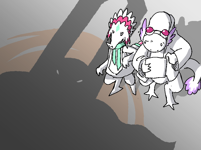 Ribrax is nearly boiling over with rage. Squarck, as always, thinks this is hilarious.