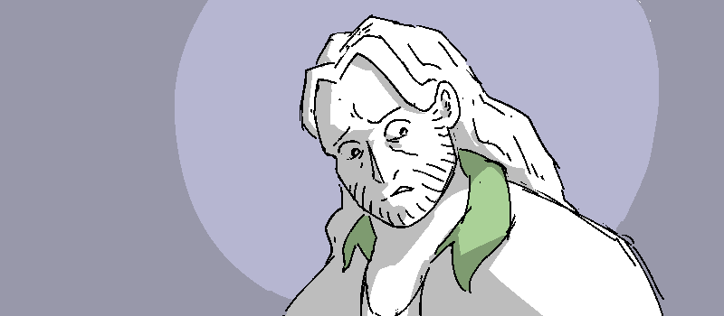 He looks deeply conflicted.