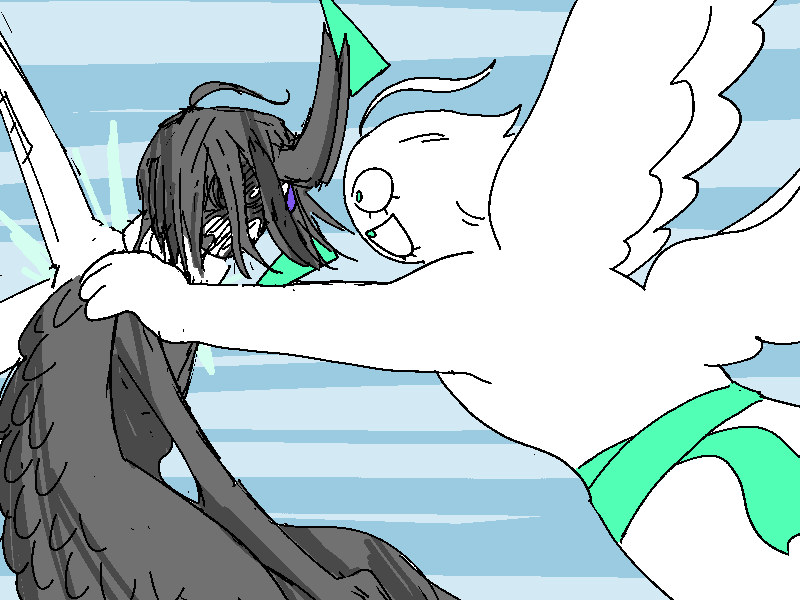 Allen arrives from afar! They joyfully grab the Bastard by the shoulders.