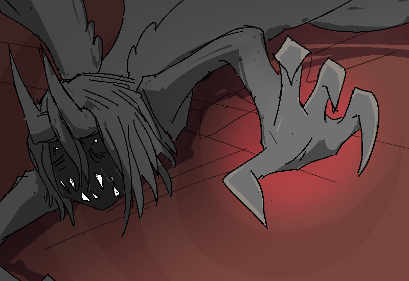 The Bastard reaches a bony hand toward Jiro. He can barely muster the strength. His voice comes out like a whine.