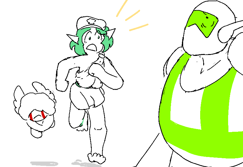 Rilly runs onto the scene, puffs over to check on Cliff. Nix follows closely behind. Cliff barely notices, he's watching Allen soar away.